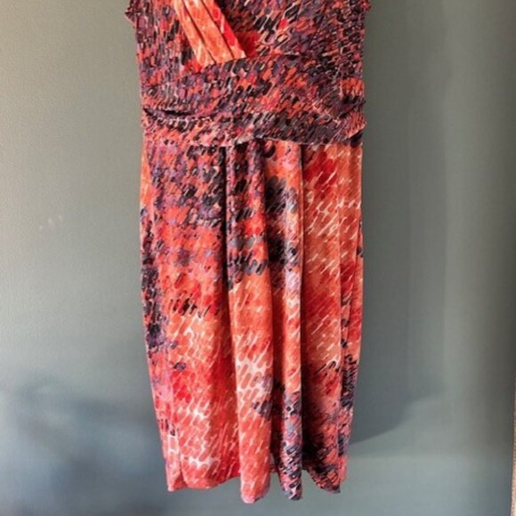 Simply Vera Wang L Sheath V Neck Dress Sleeveless Artsy Stretch Modern Bold Chic - Picture 3 of 6